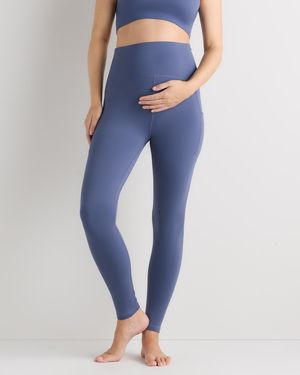 Quince Ultra-Form Maternity Pocket Leggings, Nylon/Spandex - Blue