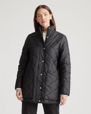 Quince Featherless Quilted Long Puffer Jacket, Nylon - Black