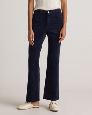 Quince Organic Stretch Corduroy Flare Pants, Organic Cotton - Blue