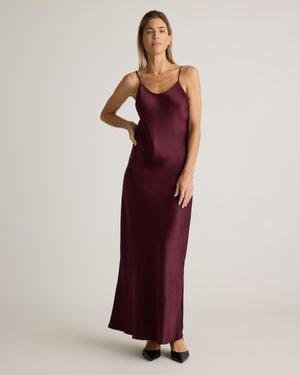 Quince Maxi Slip Dress, Mulberry Silk - Red