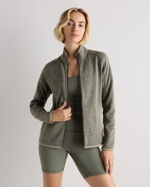 Quince Sweater-Knit Fleece Full-Zip Jacket, Recycled Polyester - Gray