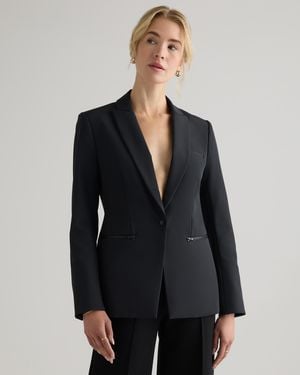 Quince Scuba Single-Breasted Convertible Blazer, Nylon - Gray