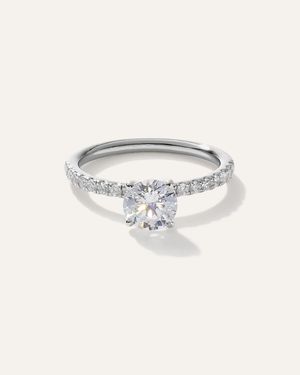 Quince Natural Diamond Round Petite Pave Engagement Ring