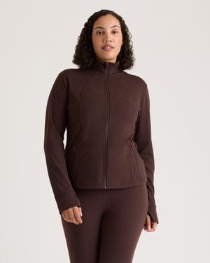 Quince Ultra-Form Slim Fit Jacket, Nylon/Spandex - Brown