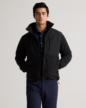 Quince Polar Fleece Full-Zip Jacket, Recycled Polyester - Black