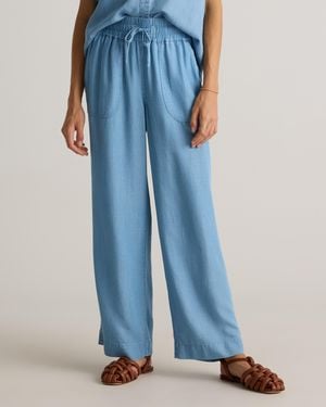 Quince Pull-On Tencel Chambray Pants - Blue