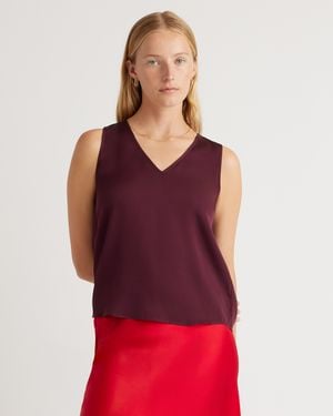 Quince Washable Stretch Silk Tank Top - Red