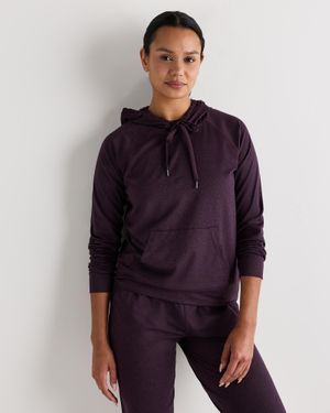 Quince Flowknit Pullover Hoodie, Recycled Polyester - Purple