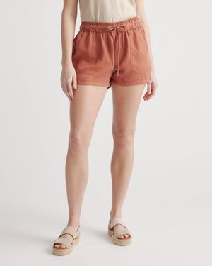 Quince Vintage Wash Tencel Utility Shorts - Orange