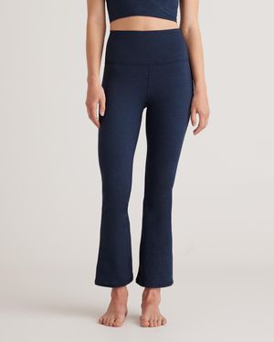 Quince Ultra-Soft Cropped Bootcut Pants, Polyester - Blue