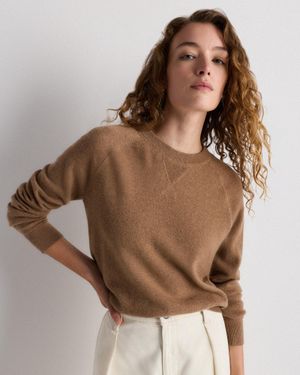 Quince Mongolian Shrunken Cashmere Sweatshirt - Brown