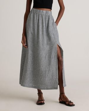 Quince 100% European Linen Maxi Skirt - Gray
