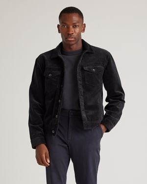 Quince Organic Stretch Corduroy Trucker Jacket, Organic Cotton - Black