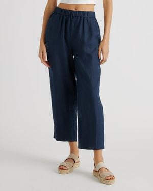 Quince 100% European Linen Pants - Blue