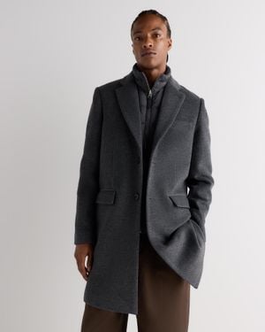 Quince Convertible Wool Cashmere Overcoat - Black