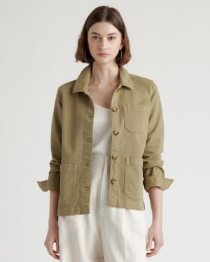 Quince Organic Comfort Stretch Chore Jacket, Organic Cotton - Green