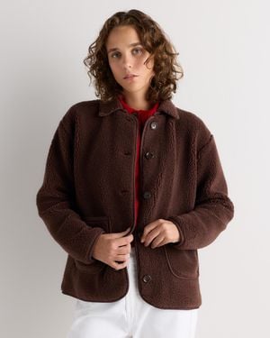 Quince Sherpa Barn Jacket, Recycled Polyester - Brown
