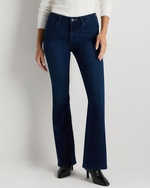 Quince Luna Stretch Flare Jeans, Organic Cotton - Blue
