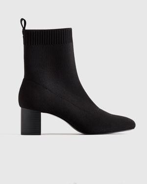 Quince Eco Knit Heeled Bootie, Eco-Knit - Black