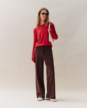 Quince Ultra-Stretch Ponte Trouser, Rayon - Brown
