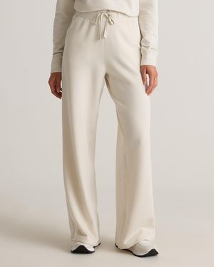 Quince Supersoft Fleece Wide Leg Pant, Lenzing Modal - Natural