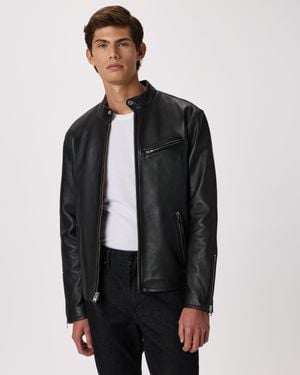 Quince Café Racer Jacket, Leather - Black