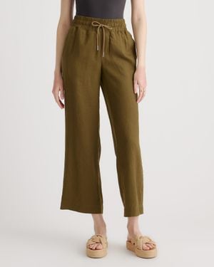 Quince 100% European Linen Wide Leg Pants - Green