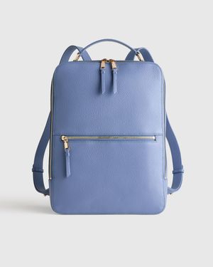 Quince Marlow Laptop Backpack, Italian Leather - Blue