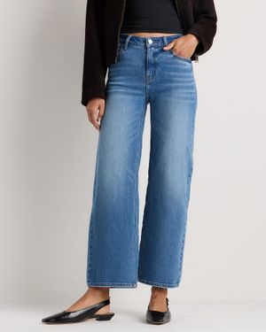 Quince Luna Stretch Relaxed Straight Jeans, Organic Cotton - Blue