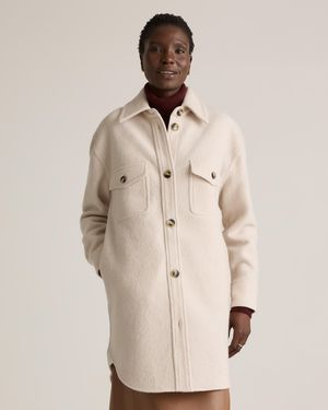 Quince 100% Merino Wool Long Shirt Jacket - Natural