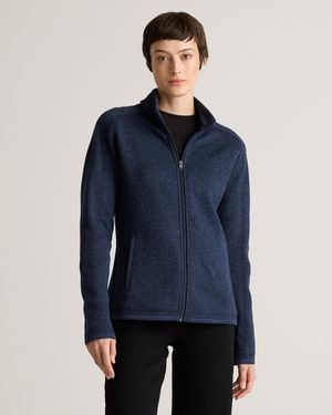 Quince Sweater-Knit Fleece Full-Zip Jacket, Recycled Polyester - Blue