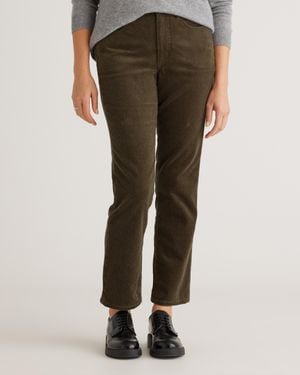 Quince Organic Stretch Corduroy Straight Leg Pants, Organic Cotton - Green