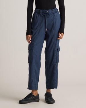 Quince Vintage Wash Tencel Cargo Pants - Blue