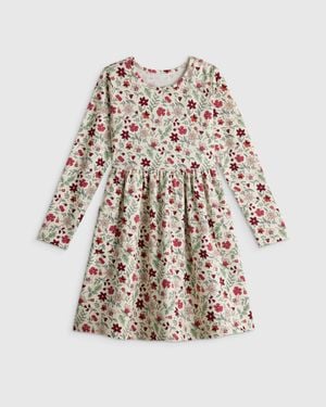Quince Long Sleeve Fit And Flare Pocket Dress, Organic Cotton - White