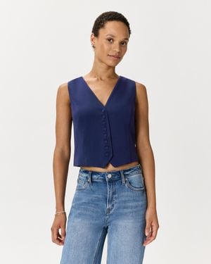 Quince Fluid Crepe Vest, Recycled Polyester - Blue