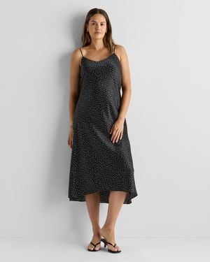 Quince Washable Stretch Silk Maternity Slip Dress - Black