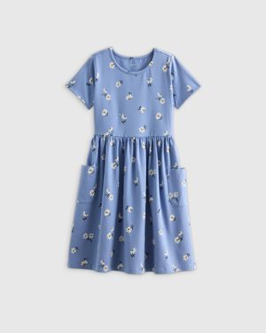 Quince Fit And Flare Pocket Dress 2-Pack, Organic Cotton - Blue