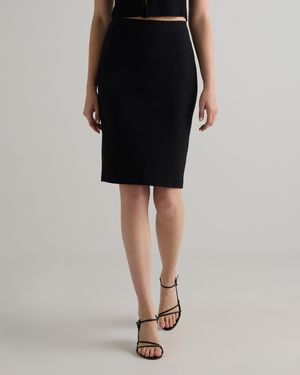 Quince Ultra-Stretch Ponte Pencil Skirt, Rayon - Black