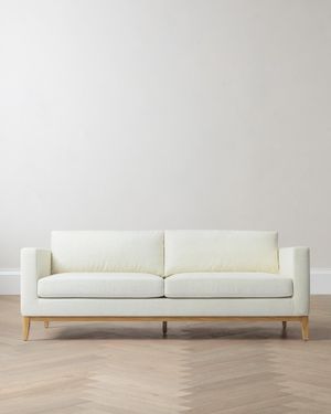 Quince Performance Chenille Linen Blend Sofa With Solid Oak Base, Performance Linen Blend - Multicolor