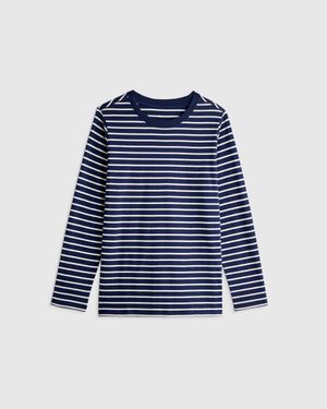 Quince Jersey Long Sleeve Tee, Organic Cotton - Blue