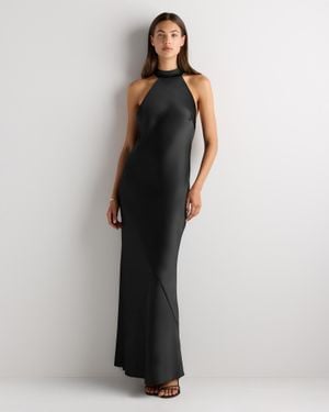Quince Catalina Stretch Satin Dress, Recycled Polyester - Black