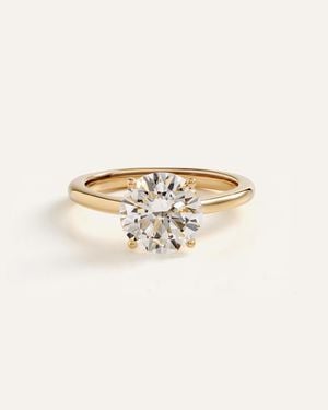 Quince Lab Grown Diamond Round Trellis Cathedral Engagement Ring 2.5Ct - Natural