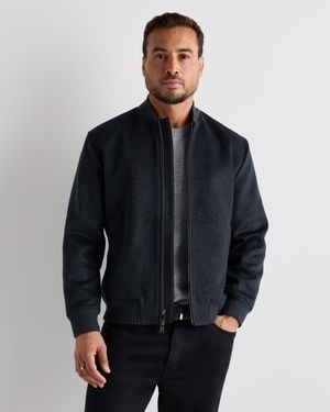 Quince 100% Mongolian Cashmere Bomber Jacket - Blue