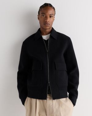Quince Double-Faced Merino Wool Bomber Jacket - Black