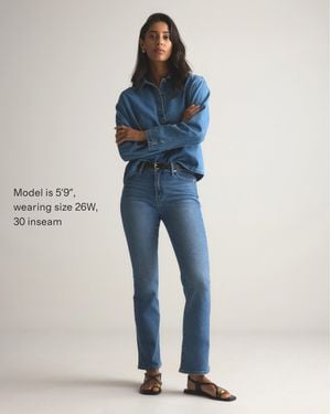 Quince Bella Stretch Kick Flare Jeans, Organic Cotton - Blue
