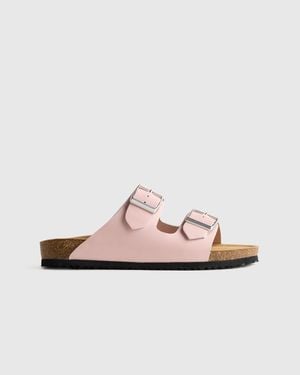 Quince Nappa Leather Double Buckle Slide - Pink