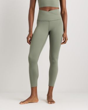 Quince Ultra-Form High-Rise Crossover Legging, Nylon/Spandex - Green