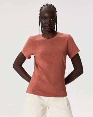 Quince Slub Crewneck Tee, Organic Cotton - Red