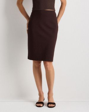 Quince Ultra-Stretch Ponte Pencil Skirt, Rayon - Black