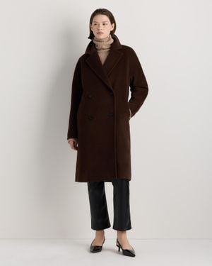 Quince Wool Cashmere Double-Breasted Slouch Coat - Brown